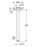 RAINSHOWER CEILING SHOWER ARM 292MM - GROHE -  ( CHROME - G5 - RAINSHOWER - 0x15 mm - 0inchX0.6inch )