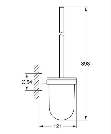 ESSENTIALS TOILET BRUSH SET - GROHE -  ( CHROME - G3 - ESSENTIALS - 0x0 mm - 0inchX0inch )