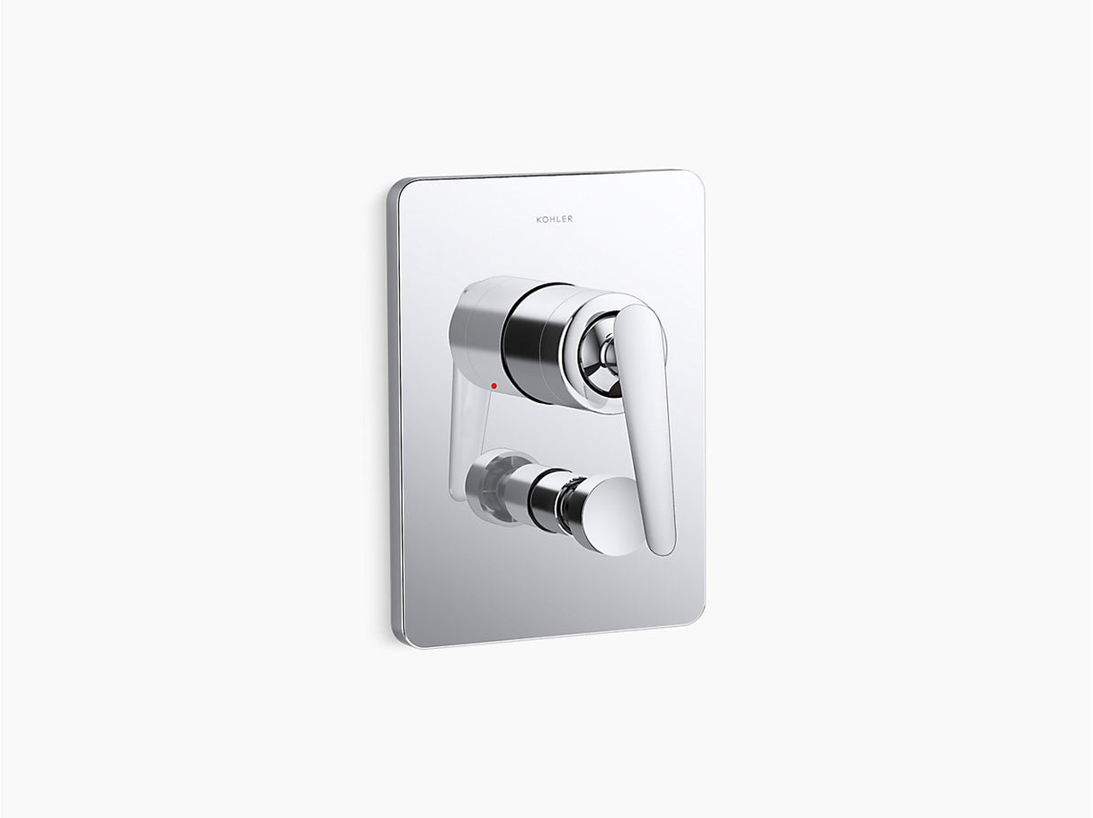 FLUENCE AQUA TURBO 235 RECESSED NON-THERMOSTATIC BATH AND SHOWER VALVE TRIM - KOHLER PREMIUM -  ( CHROME - PREMIUM - 0x15 mm - 0inchX0.5inch )