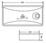 TABLE/WALL MOUNTED WASH BASIN - AQUANT - ( WHITE - - 450x220 mm - 18inchX8.8inch )