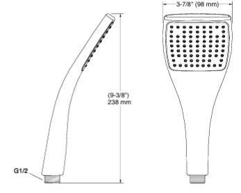 SINGLE FUNCTION LARGE HANDSHOWER W/HOSE - KOHLER PREMIUM -  ( POLISHED CHROME - PREMIUM - 0x0 mm - 0inchX0inch )