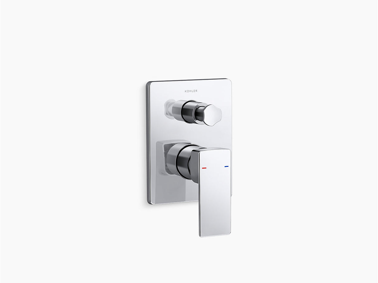 HONE AQUA TURBO 230 RECESSED NON-THERMSTATIC BATH AND SHOWER VALVE TRIM - KOHLER PREMIUM -  ( POLISHED  CHROME - PREMIUM - 109x78 mm - 4.36inchX3.12inch )