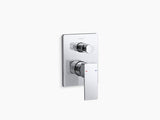 HONE AQUA TURBO 230 RECESSED NON-THERMSTATIC BATH AND SHOWER VALVE TRIM - KOHLER PREMIUM -  ( POLISHED  CHROME - PREMIUM - 109x78 mm - 4.36inchX3.12inch )