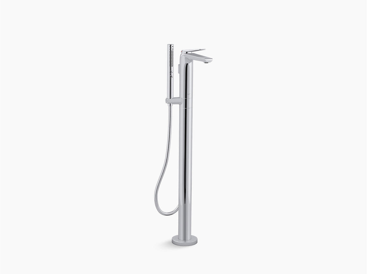AVID TM FLOOR MOUNT BATH FILLER WITH HANDSHOWER - KOHLER LUXURY -  ( POLISHED CHROME - LUXURY - 0x0 mm - 0inchX0inch )