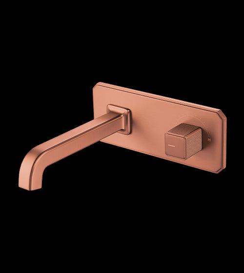 WALL MOUNTED BRASS BASIN MIXER WITH SIDE KNOB CONTROL FOAM FLOW - AQUANT - ( ROSE GOLD - REGALIA SERIES - 0x15 mm - 0inchX0.5inch )