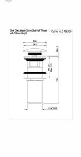 CLICK CLACK (POP-UP)WASTE H/T - JAQUAR FAUCETS - ( BLACK CHROME - ALLIED - 0x125 mm - 0inchX5inch )