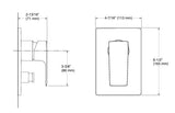 HONE AQUA TURBO 235 RECESSED NON-THERMSTATIC BATH AND SHOWER VALVE TRIM - KOHLER PREMIUM -  ( POLISHED  CHROME - PREMIUM - 111x80 mm - 4.44inchX3.2inch )