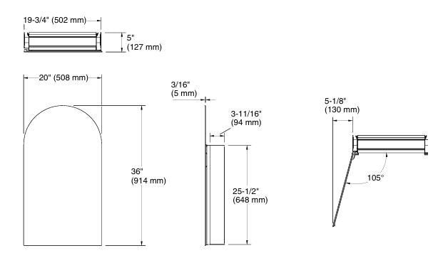 EMBARK TM PREMIUM XL ARCHED MIRROR CABINET - KOHLER PREMIUM -  (  - PREMIUM - 127x508 mm - 5.08inchX20.32inch )