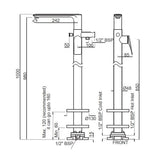SINGLE LEVER EXPOSED PART FLOOR MOUNTED - JAQUAR FAUCETS -  ( BLACK MATT - LAGUNA - 0x15 mm - 0inchX0.5inch )