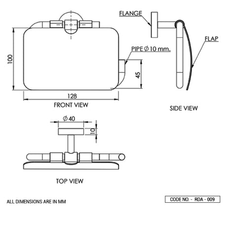 TOILET PAPER HOLDER W/FLAP - ACQUAVIVA -  ( BRUSHED BRONZE - ROUND ACC. - 0x0 mm - 0inchx0inch )