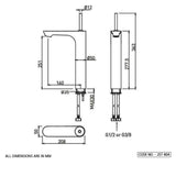 SL BASIN MIXER LONG BODY W/BRAIDED PIPES - ACQUAVIVA -  ( CHR - JOYSTICK - 0x15 mm - 0inchX0.6inch )