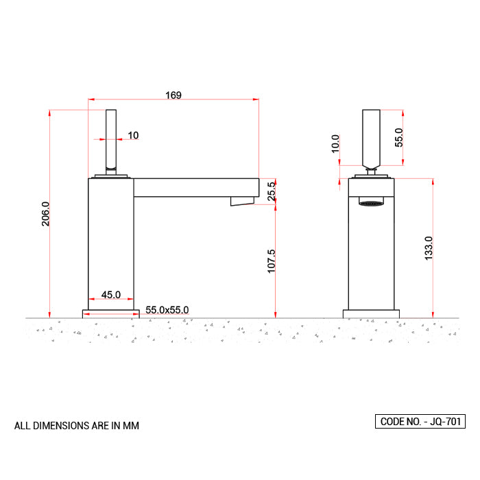S.L BASIN MIXER SHORT BODY W/BRAID PIPE - ACQUAVIVA -  ( INOX - JOYQUATTRO - 0x15 mm - 0inchX0.6inch )
