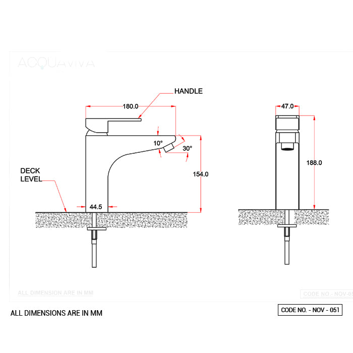 S.L. BASIN MIXER W/BRAIDED PIPES - ACQUAVIVA -  ( CHR - NEO OVAL - 0x15 mm - 0inchX0.6inch )