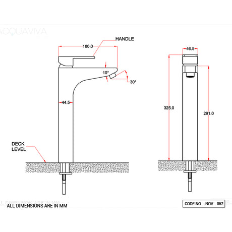 S.L.TALL BOY BASIN MIXER W/BRAIDED PIPES - ACQUAVIVA -  ( BLACK MATT - NEO OVAL - 0x15 mm - 0inchX0.6inch )