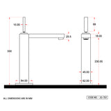 S.L BASIN MIXER LONG BODY W/BRAIDED PIPE - ACQUAVIVA -  ( CHR - JOYQUATTRO - 0x15 mm - 0inchX0.6inch )