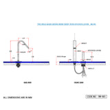 S.L BASIN MIXER SHORT BODY W/BRAID PIPES - ACQUAVIVA -  ( BLACK CHROME - ROY RANGE - 0x15 mm - 0inchX0.6inch )