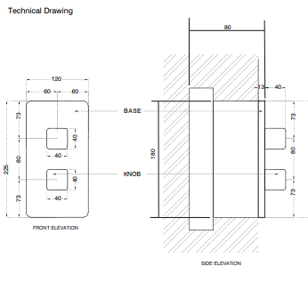 HIGH FLOW THERMOSTATIC DIVERTER WITH 3 OUTLETS 20MM INLET SQUARE SHAPE - AQUANT -  ( BRUSHED ROSE GOLD -  - 20x0 mm - 0.8inchX0inch )