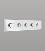 HIGH FLOW CONC THERMOSTATIC MULTI FUN DIVERTER WITH 4 OUTLETS WITH FLOW CONTROL 20MM INLET HORIZONTAL PLATE - AQUANT -  ( CHROME -  - 20x0 mm - 0.8inchX0inch )