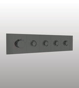 HIGH FLOW CONC THERMOSTATIC MULTI FUN DIVERTER WITH 4 OUTLETS WITH FLOW CONTROL 20MM INLET HORIZONTAL PLATE - AQUANT -  ( GRAPHITE GREY -  - 20x0 mm - 0.8inchX0inch )