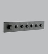 HIGH FLOW CONC THERMOSTATIC MULTI FUN DIVERTER WITH 6 OUTLETS WITH FLOW CONTROL 20MM INLET HORIZONTAL PLATE - AQUANT -  ( GRAPHITE GREY -  - 0x0 mm - 0inchx0inch )