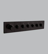 HIGH FLOW CONC THERMOSTATIC MULTI FUN DIVERTER WITH 6 OUTLETS WITH FLOW CONTROL 20MM INLET HORIZONTAL PLATE - AQUANT -  ( MATT BLACK -  - 0x0 mm - 0inchx0inch )