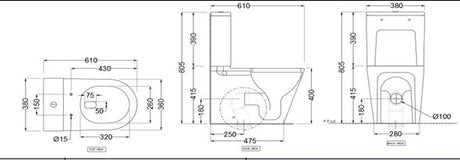 RIMLESS BOWL WITH CISTERN FOR COUPLED WC  - JAQUAR SWARE -  ( WHITE - VIGNETTE - 0x0 mm - 0inchx0inch )