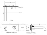 BRASS WALL BASIN MIXER W/PROGRESSIVE CATRIDGE - AQUANT - ( MATT BLACK - - 0x15 mm - 0inchX0.5inch )