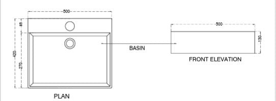 TABLE/WALL MOUNTED WASH BASIN - AQUANT - ( WHITE - - 500x420 mm - 20inchX16.5inch )