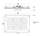 SS FALSE CEILING SHWR 2 FUN. W/INST. KIT - AQUANT - ( CHROME - - 480x330 mm - 19.2inchX13.2inch )