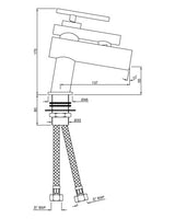 SL BASIN MIXER W/PIPES - ARTIZE FAUCET -  ( CHROME - CONFLUENCE - 0x15 mm - 0inchX0.5inch )