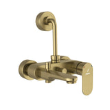 SINGLE LEVER 3-IN-1 WALL MIXER WITH HAND AND OVERHEAD SHOWER PROVISION, 115MM BEND PIPE, CONNECTING LEGS, AND WALL FLANGE - JAQUAR FAUCETS -  ( ANTIQUE BRONZE - OPAL PRIME - 0x15 mm - 0inchX0.5inch )