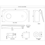 EXPOSED PART KIT OF LEFT HAND SIDE OPERATED SINGLE LEVER BASIN MIXER WALL MOUNTED CONSISTING OF OPERATING LEVER, CARTRIDGE SLEEVE, WALL FLANGE, NIPPLE & SPOUT (COMPATIBLE WITH ALD-235N)- JAQUAR FAUCETS -  ( BLACK MATT - LAGUNA - 0x15 mm - 0inchX0.5inch )