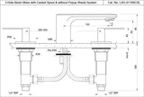 TABLE MOUNT 3-HOLE BASIN MIXER WITH CASTED SPOUT, LEVER HANDLE AND WITHOUT POPUP WASTE SYSTEM - JAQUAR FAUCETS - ( CHROME - LAGUNA - 0x15 mm - 0inchX0.5inch )