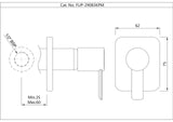 EXPOSED PART KIT OF CONCEALED STOP COCK & FLUSH COCK W/FLANGE - JAQUAR FAUCETS - (BLACK CHROME - FUSION PRIME - 0x15 mm -  0inchX0.5inch)