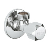 ANGLE VALVE 1/2INCH X 1/2INCH-GROHE -  ( CHROME - G3 - ANGLE VALVES NEUTRAL HANDLE - 0x15 mm - 0inchX0.6inch )