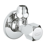 ANGLE VALVE 1/2INCH X 3/8INCH - GROHE -  ( CHROME - G3 - ANGLE VALVES NEUTRAL HANDLE - 10x15 mm - 0.38inchX0.5inch )