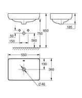EURO CERAMIC 2.0 VESSEL SQUARE - GROHE -  ( WHITE - G3 - EURO 2.0 - 0x0 mm - 0inchX0inch )