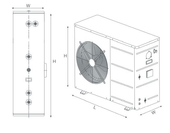 INTEGRA-X HEAT PUMP WATER HEATER 500L - JAQUAR GEYSERS -  ( GREY - HEAT PUMP - 0x20 mm - 0inchX0.8inch )