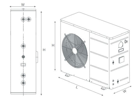 INTEGRA-X HEAT PUMP WATER HEATER 500L - JAQUAR GEYSERS -  ( GREY - HEAT PUMP - 0x20 mm - 0inchX0.8inch )