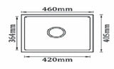 1.0 BOWL QUARTZ SINK W/WASTE COUPLING (DEPTH 8INCH) - FUTURA -  ( BLACK - NATURAL QUARTZ - 460x410 mm - 18.4inchX16.4inch )