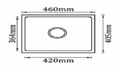 1.0 BOWL QUARTZ SINK W/WASTE COUPLING (DEPTH 8INCH) - FUTURA -  ( BLACK - NATURAL QUARTZ - 460x410 mm - 18.4inchX16.4inch )