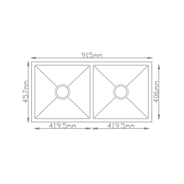 SS KITCHEN SINK 2.0 BOWL (DEPTH 9INCH) WITH FA-07 WASTE COUPLING WITH PLUMBING KIT - FUTURA -  ( BRUSH SS - HAND CARVED SERIES - 915x457 mm - 36.6inchX18.28inch )