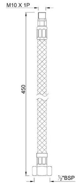 450 MM X 10MM LONG COPPER PIPE FOR B/M - JAQUAR FAUCETS - ( CHROME - ALLIED - 450x10 mm - 18inchX0.38inch )