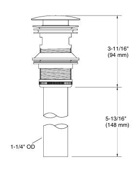 CLICKER DRAIN BIG CAP WITH OVERFLOW - KOHLER PREMIUM -  ( VIBRANT BRUSHED ROSE GOLD - PREMIUM - 0x32 mm - 0inchX1.28inch )