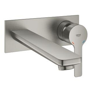 LINEARE 2-HOLE, 1-HANDLE WALL-MOUNT BASIN MIXER, L SIZE - GROHE -  ( SUPERSTEEL - G5 - LINEARE - 0x0 mm - 0inchX0inch )