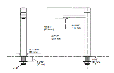 PARALLEL TALL PILLAR TAP - KOHLER POPULAR -  ( BRUSHED BRONZE - POPULAR - 0x0 mm - 0inchx0inch )