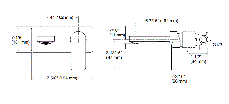 PARALLEL-W/M SL CONTR BASIN FAUCET TRIM - KOHLER PREMIUM -  ( FRENCH GOLD - PREMIUM - 0x0 mm - 0inchX0inch )