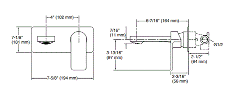 PARALLEL-W/M SL CONTR BASIN FAUCET TRIM - KOHLER PREMIUM -  ( FRENCH GOLD - PREMIUM - 0x0 mm - 0inchX0inch )