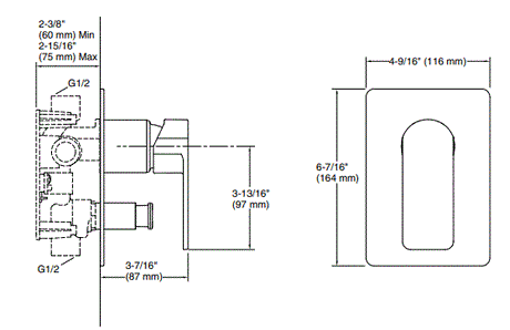 PARALLEL AT235 RBS TRIM - KOHLER PREMIUM -  ( BRUSHED BRONZE - PREMIUM - 0x15 mm - 0inchX0.5inch )