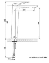 SINGLE LEVER TALL BRASS BASIN MIXER FOAM FLOW - AQUANT - ( CHROME - SEINA SERIES - 0x0 mm - 0inchX0inch )